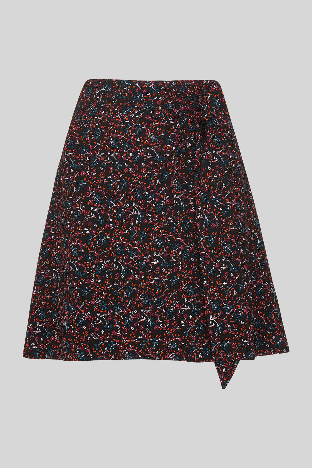 Starflower Print Wrap Skirt Black/Multi