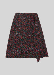 Starflower Print Wrap Skirt Black/Multi