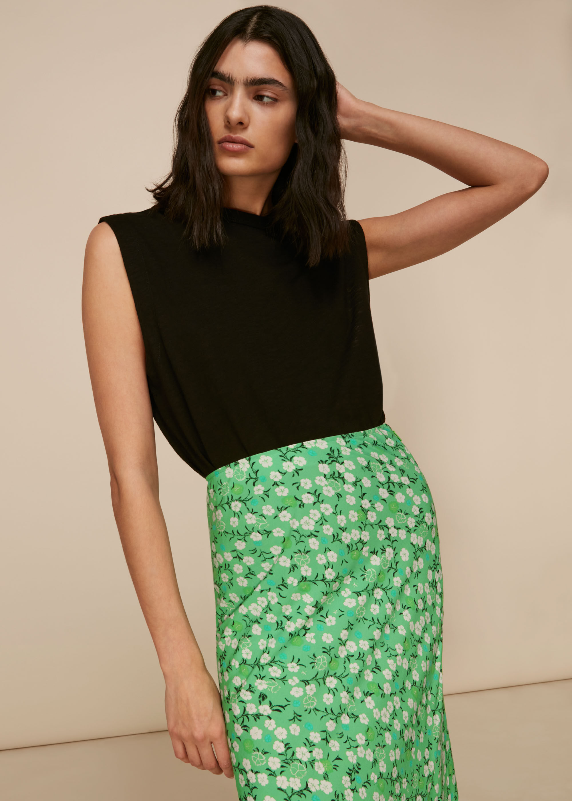 Cherry Blossom Bias Cut Skirt
