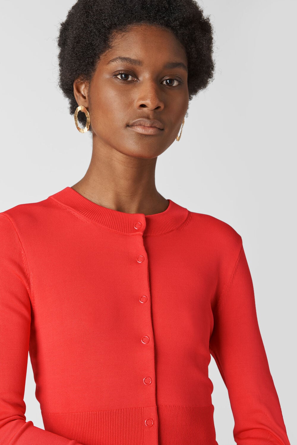 Crop Cardigan Red