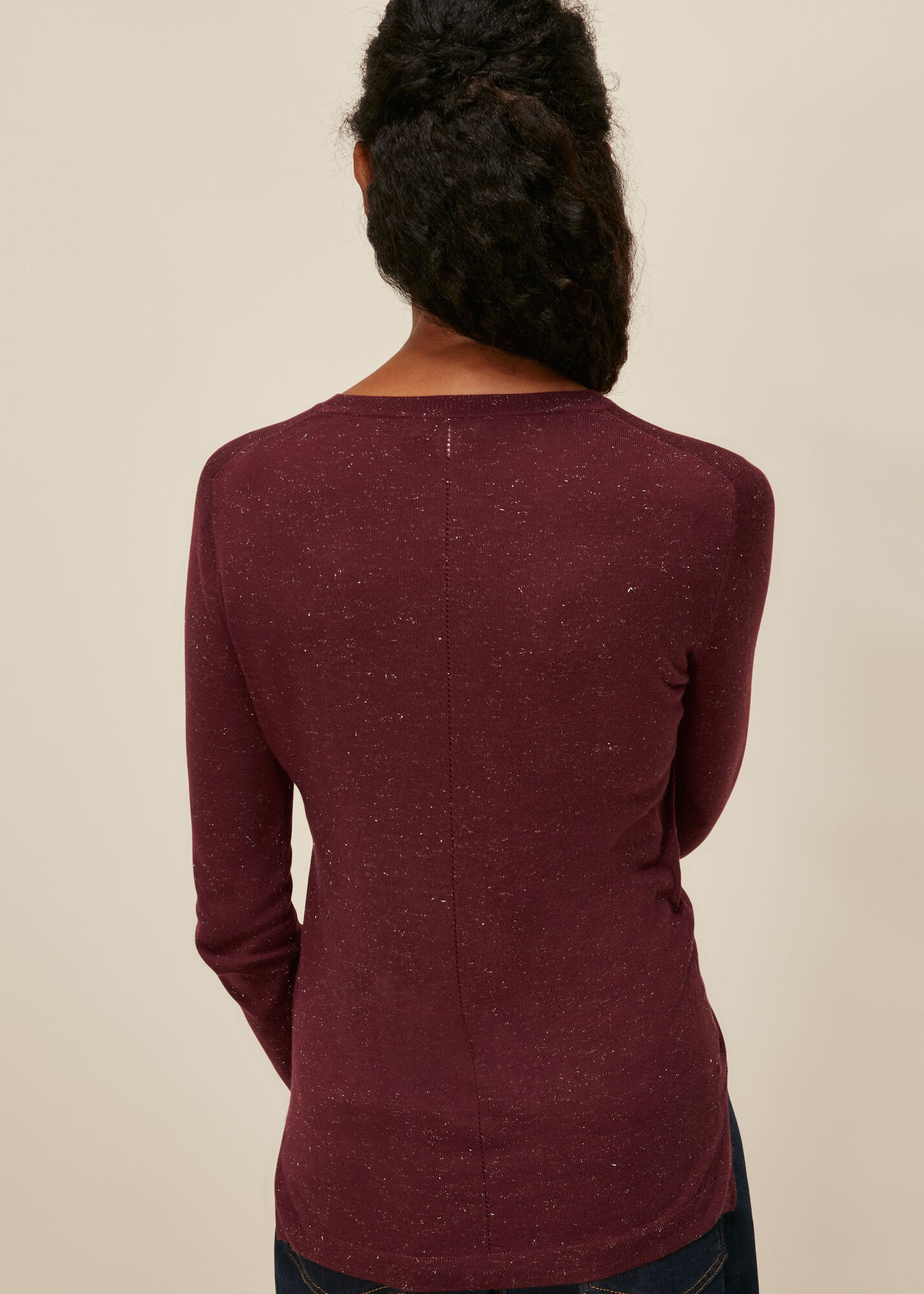 Burgundy Annie Sparkle Knit WHISTLES