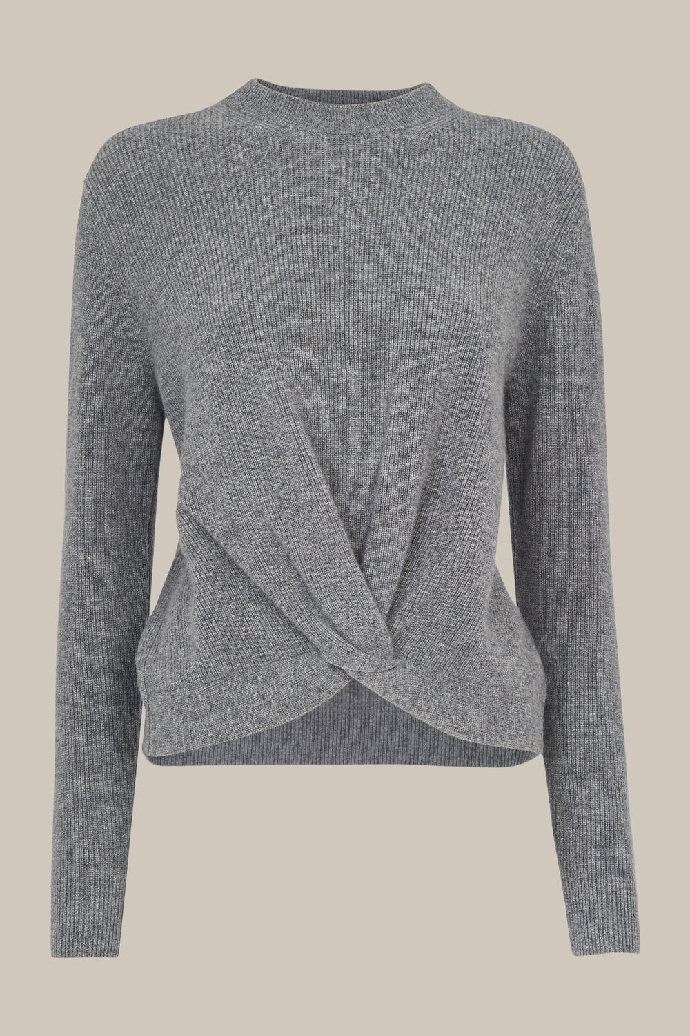 Twist Front Wool Cashmere Knit