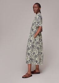 Graphic Floral Trapeze Dress