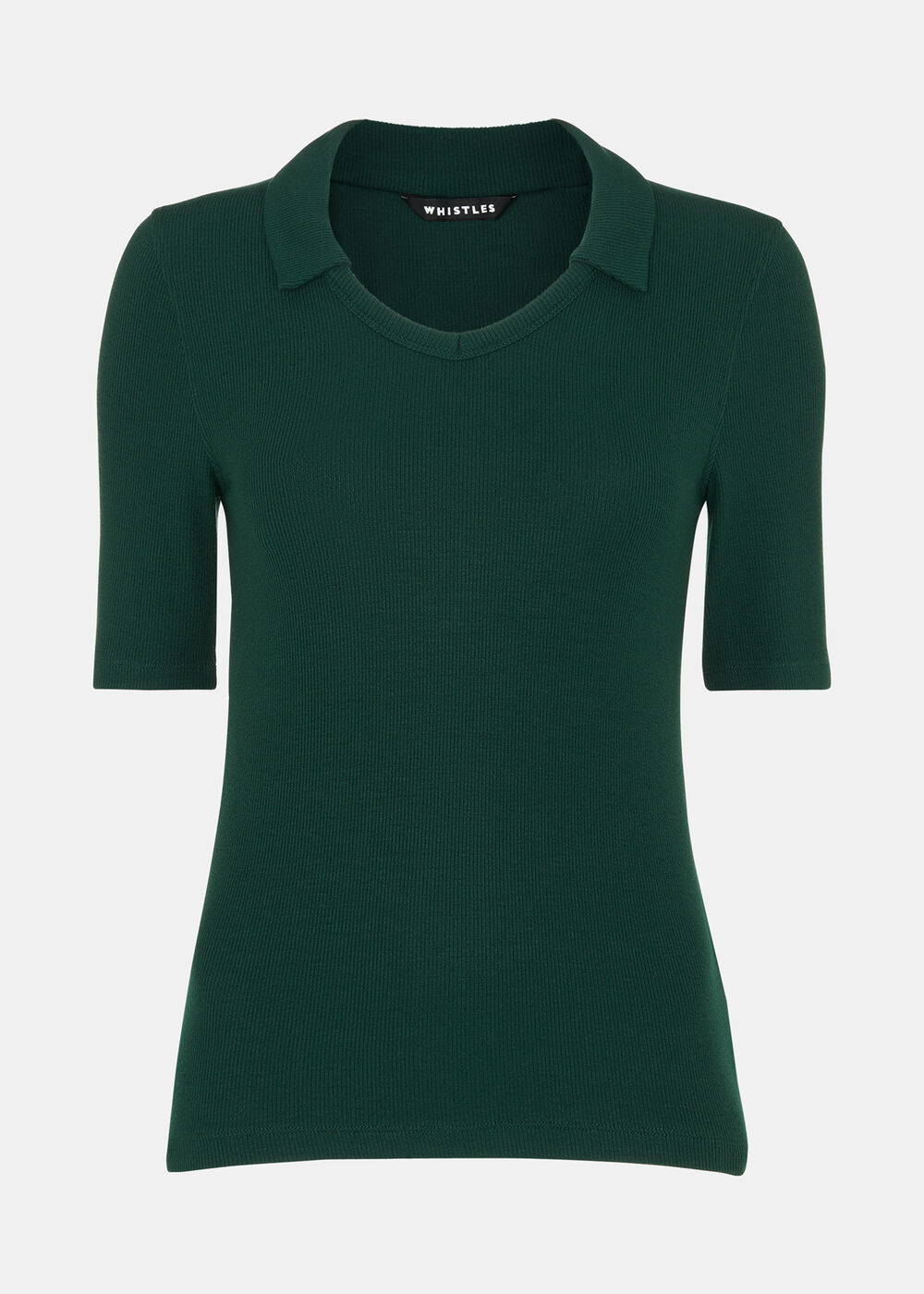 Lucie Ribbed Collar Polo