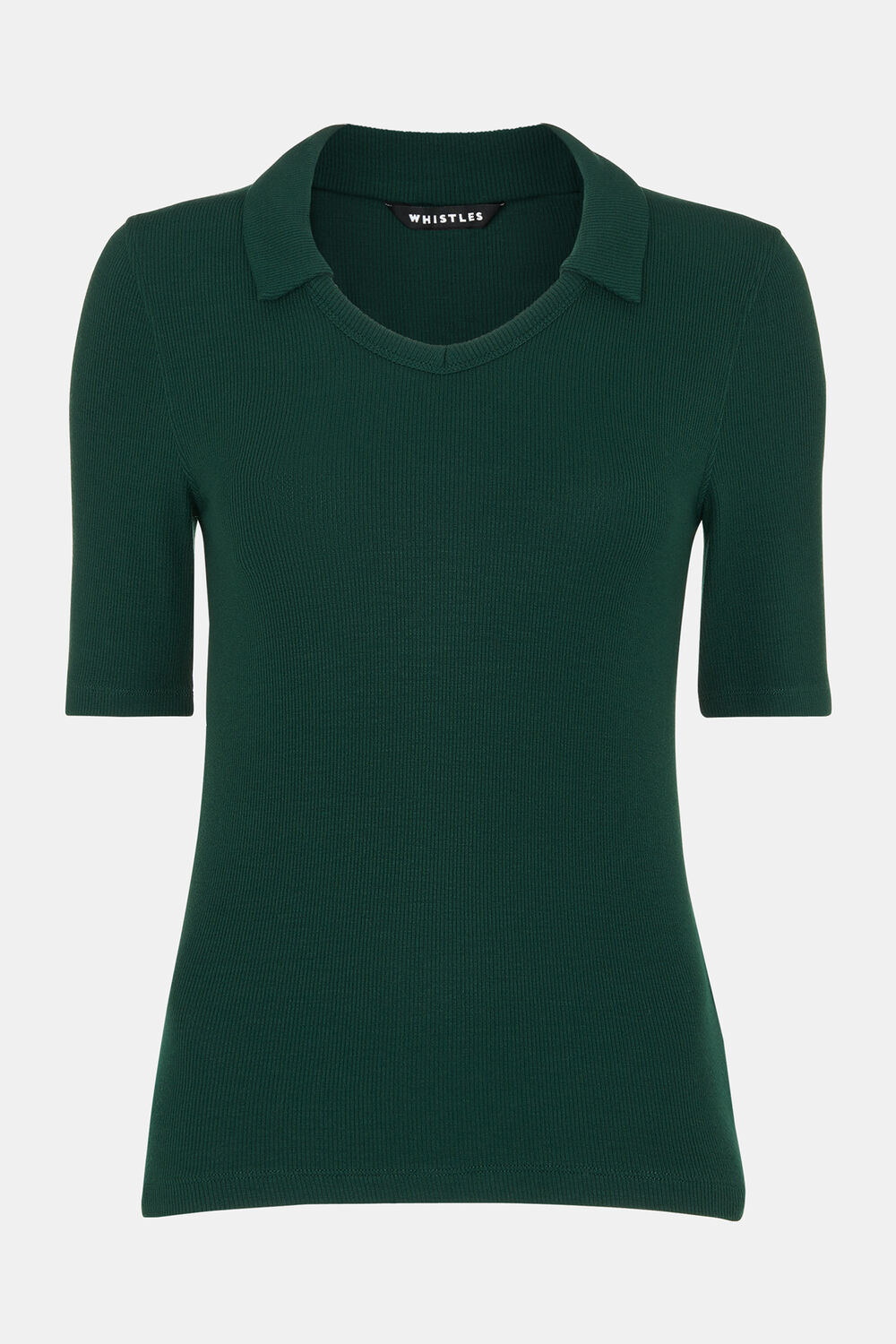 Lucie Ribbed Collar Polo