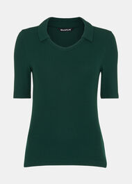 Lucie Ribbed Collar Polo
