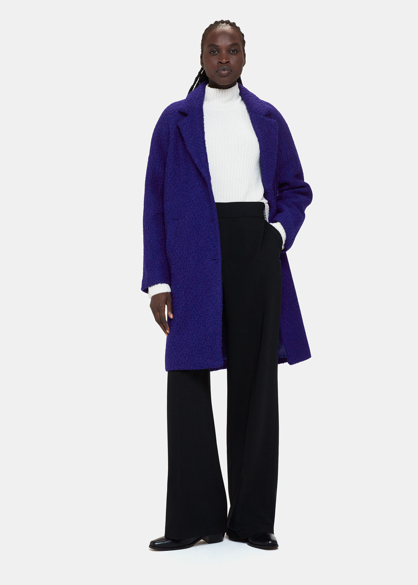 Boucle coat blue sale