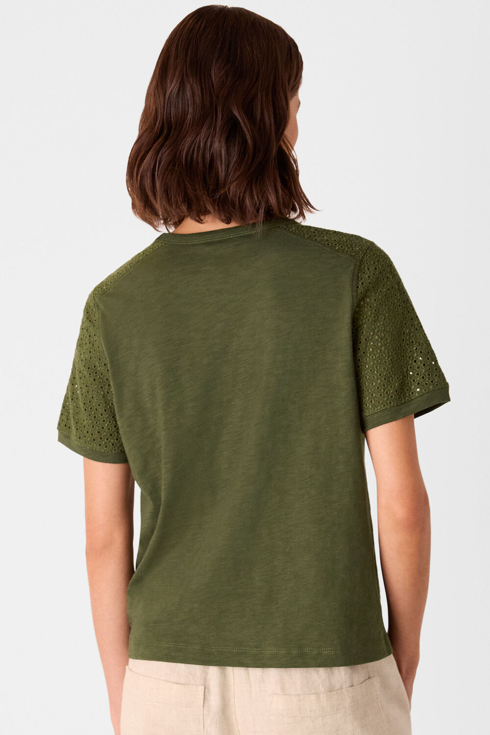 Broderie Sleeve Detail Tee