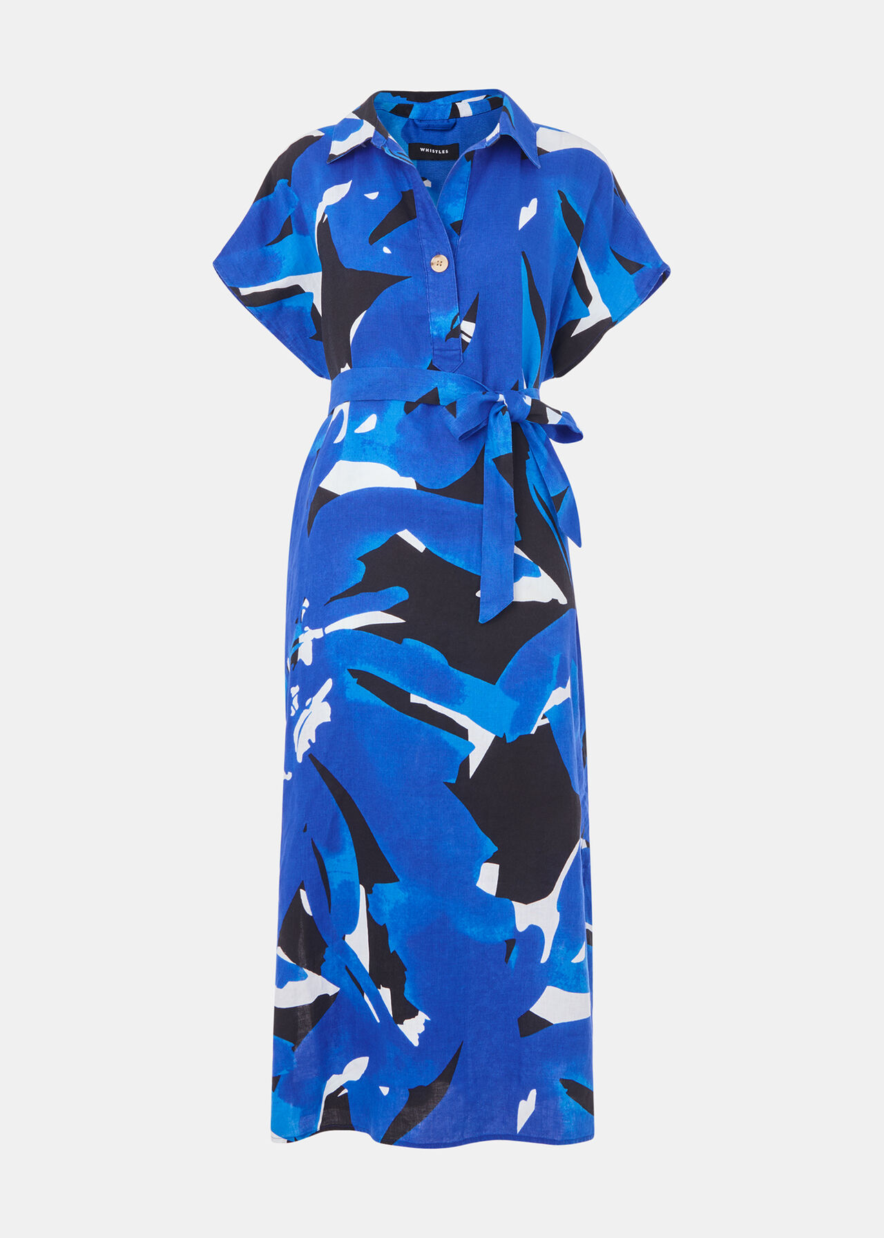 Abstract Blooms Linen Dress