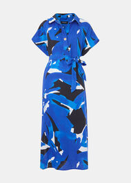 Abstract Blooms Linen Dress