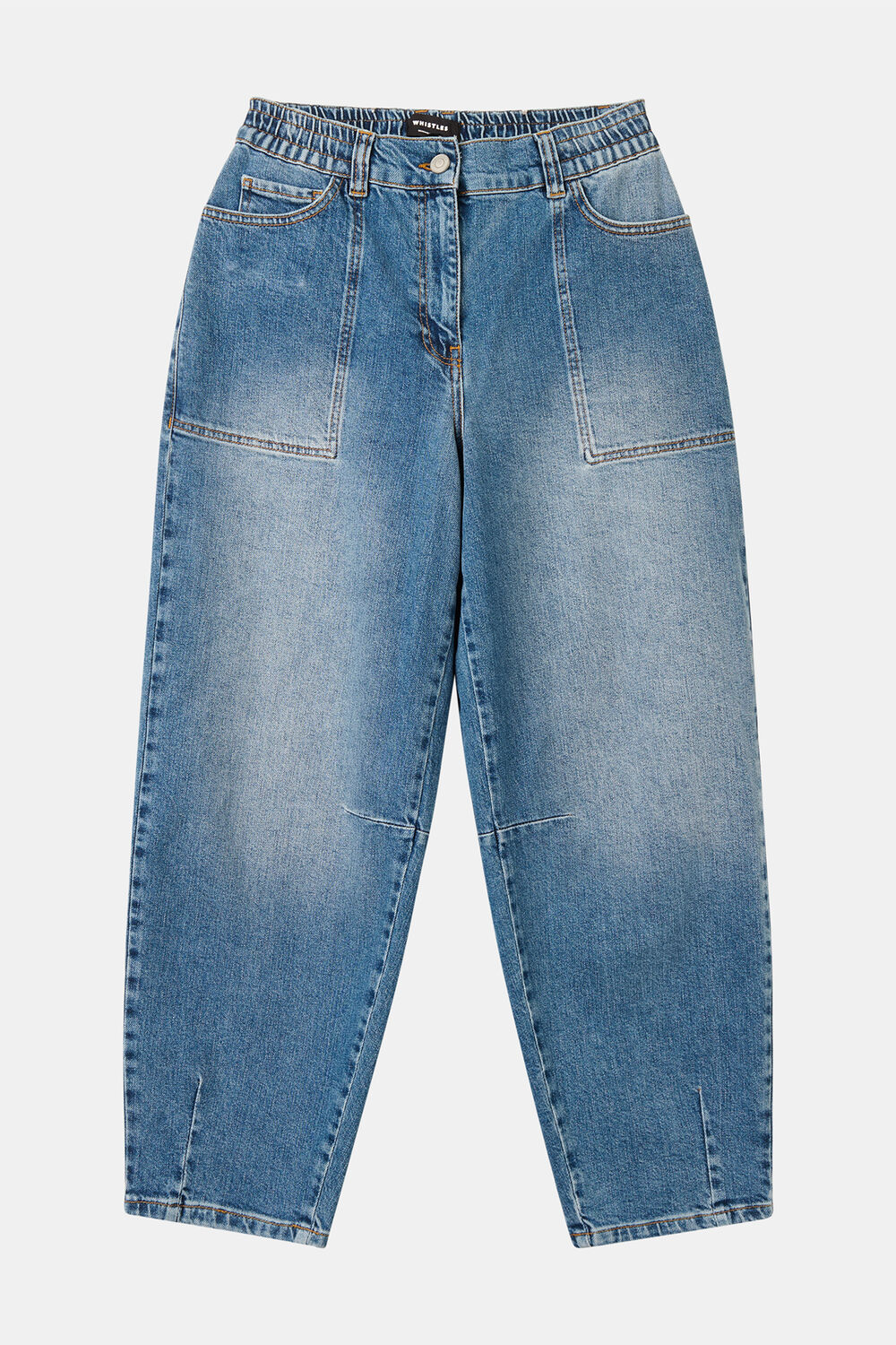 Denim Elasticated Waist Barrel Jean