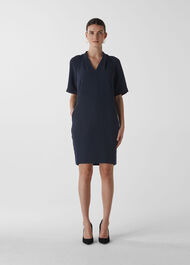 Devyn Crepe Dress Navy