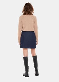 Indigo Denim Wrap Mini Skirt