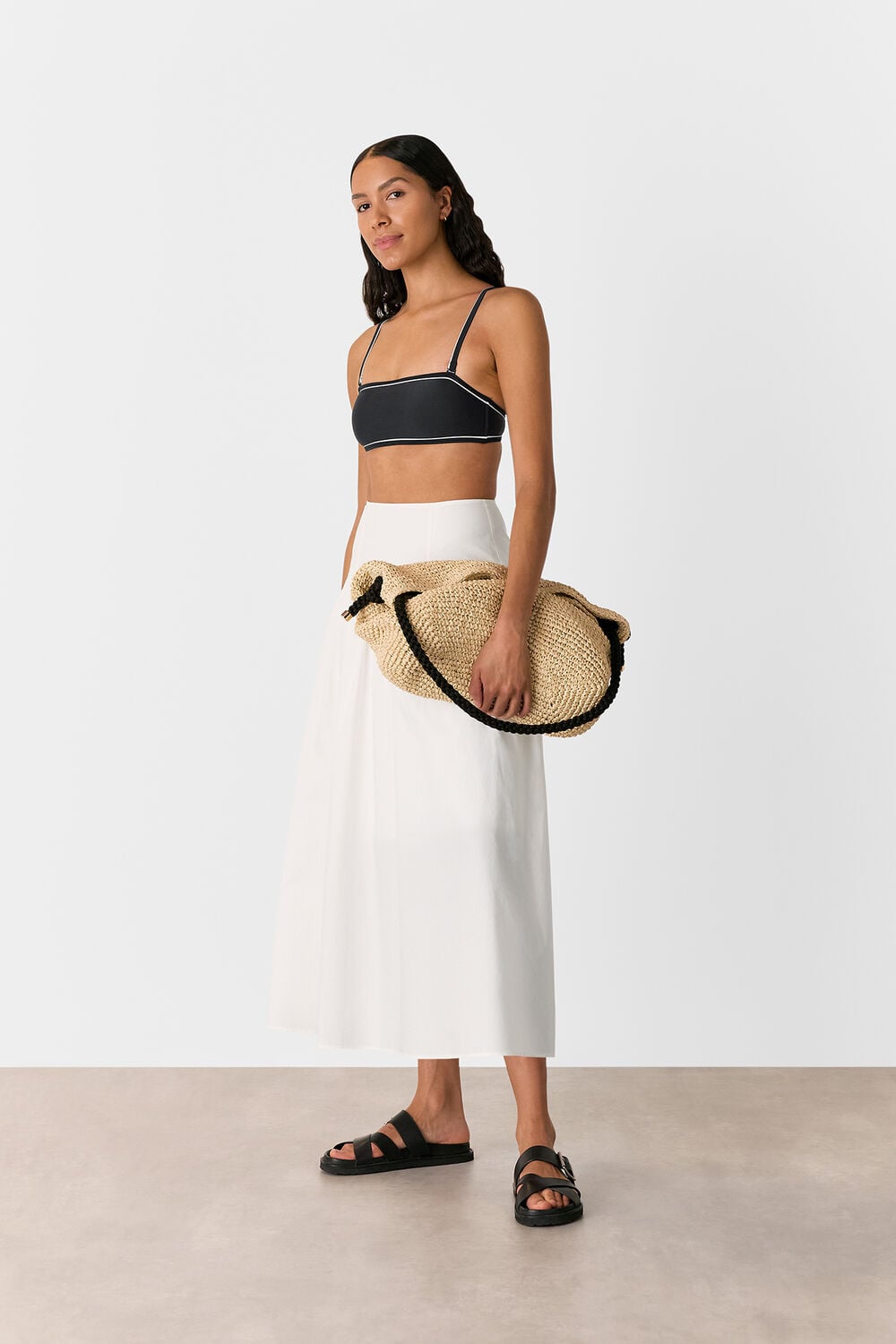 Black Piper Contrast Bikini Top