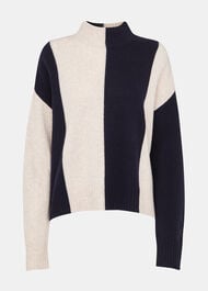Vertical Stripe Funnel neck
