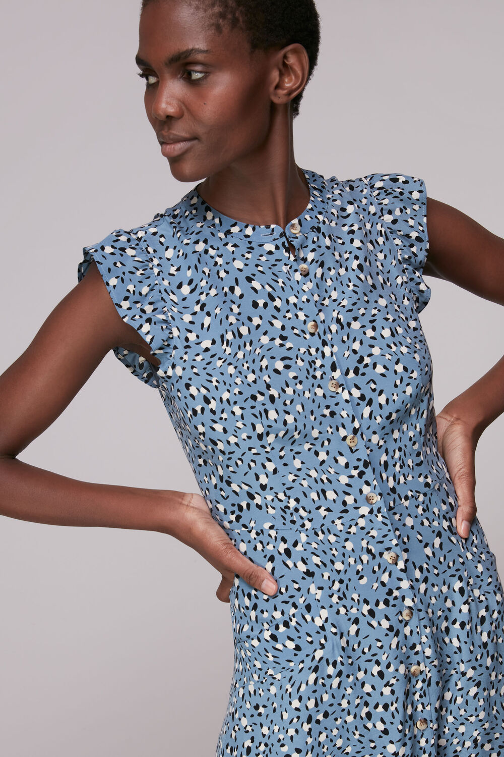 Wild Leopard Print Frill Dress