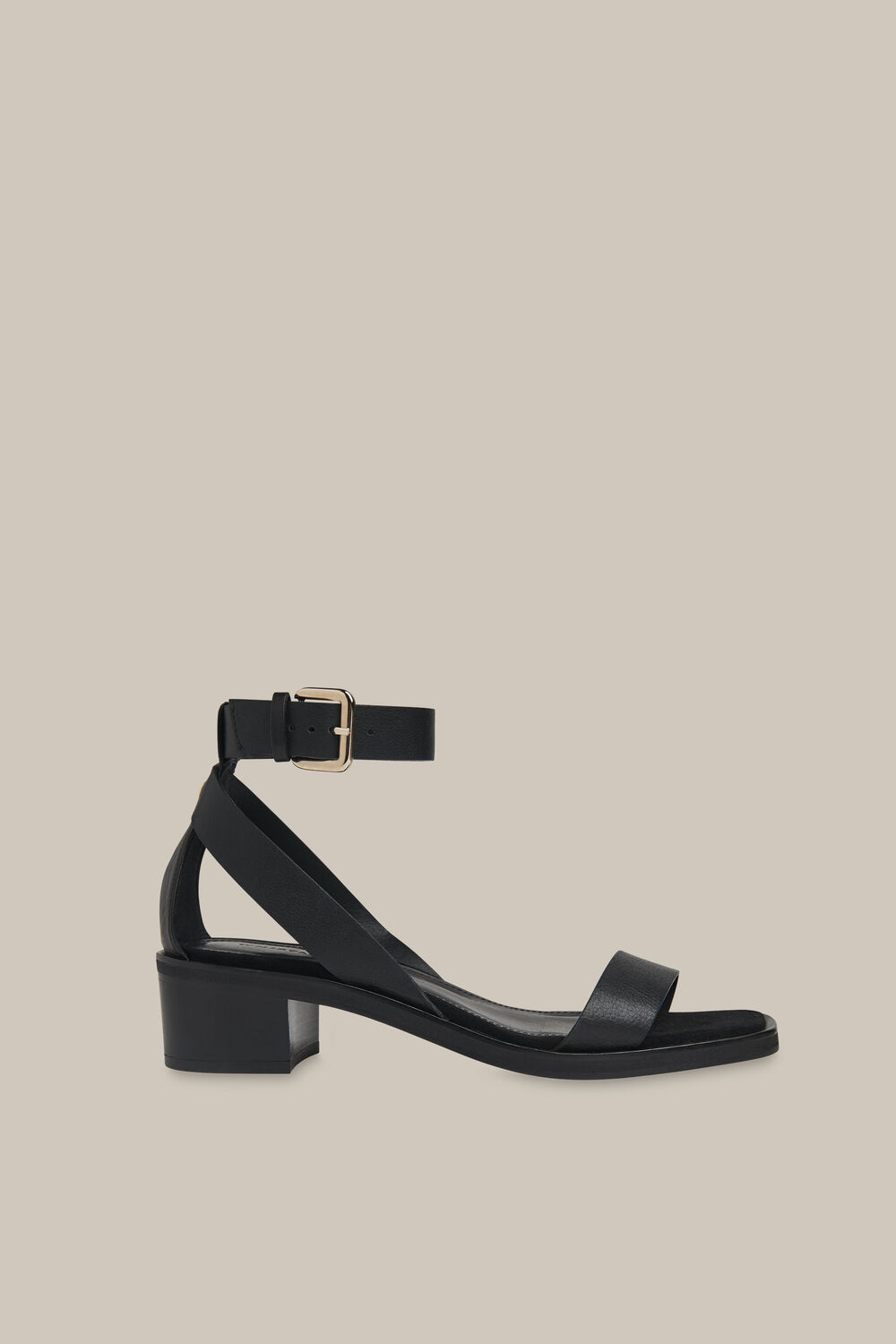 Black Campbell Mid Block Sandal
