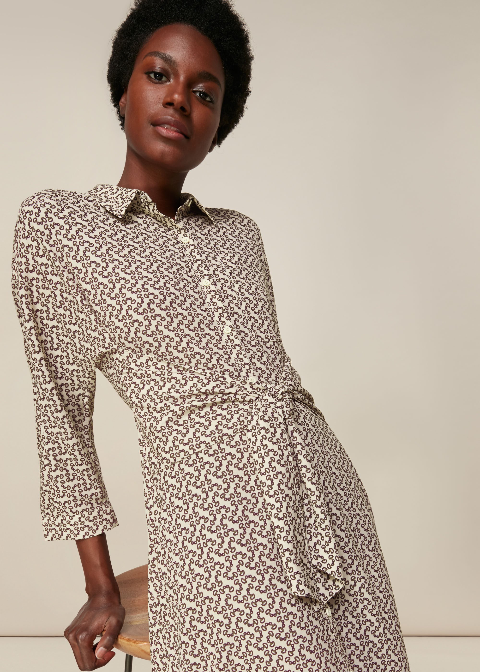 Whistles crane print shirt dress 2025