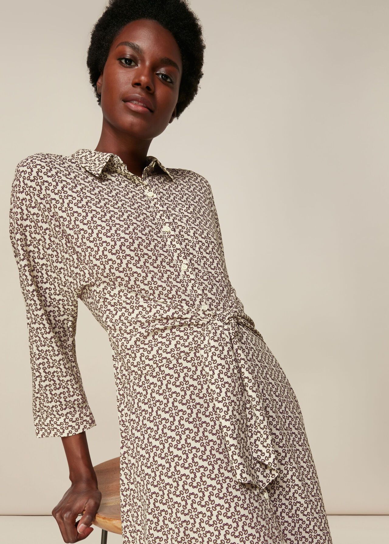 Snaffle Shirt Tie Front Dress