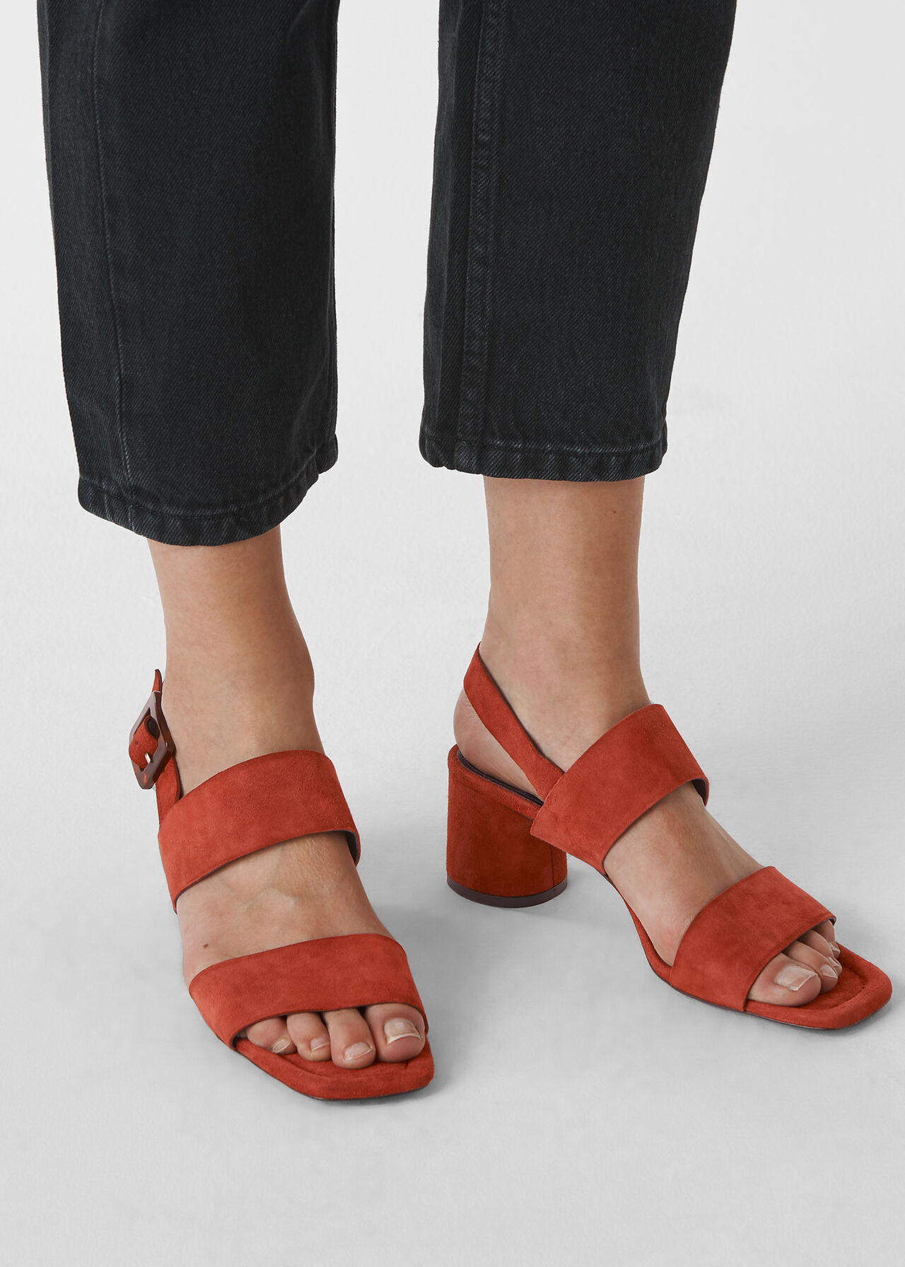 Avery Tort Buckle Sandal Rust