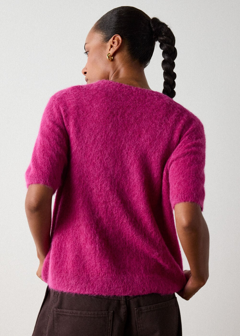 Pink Alpaca Mix Knitted Tee