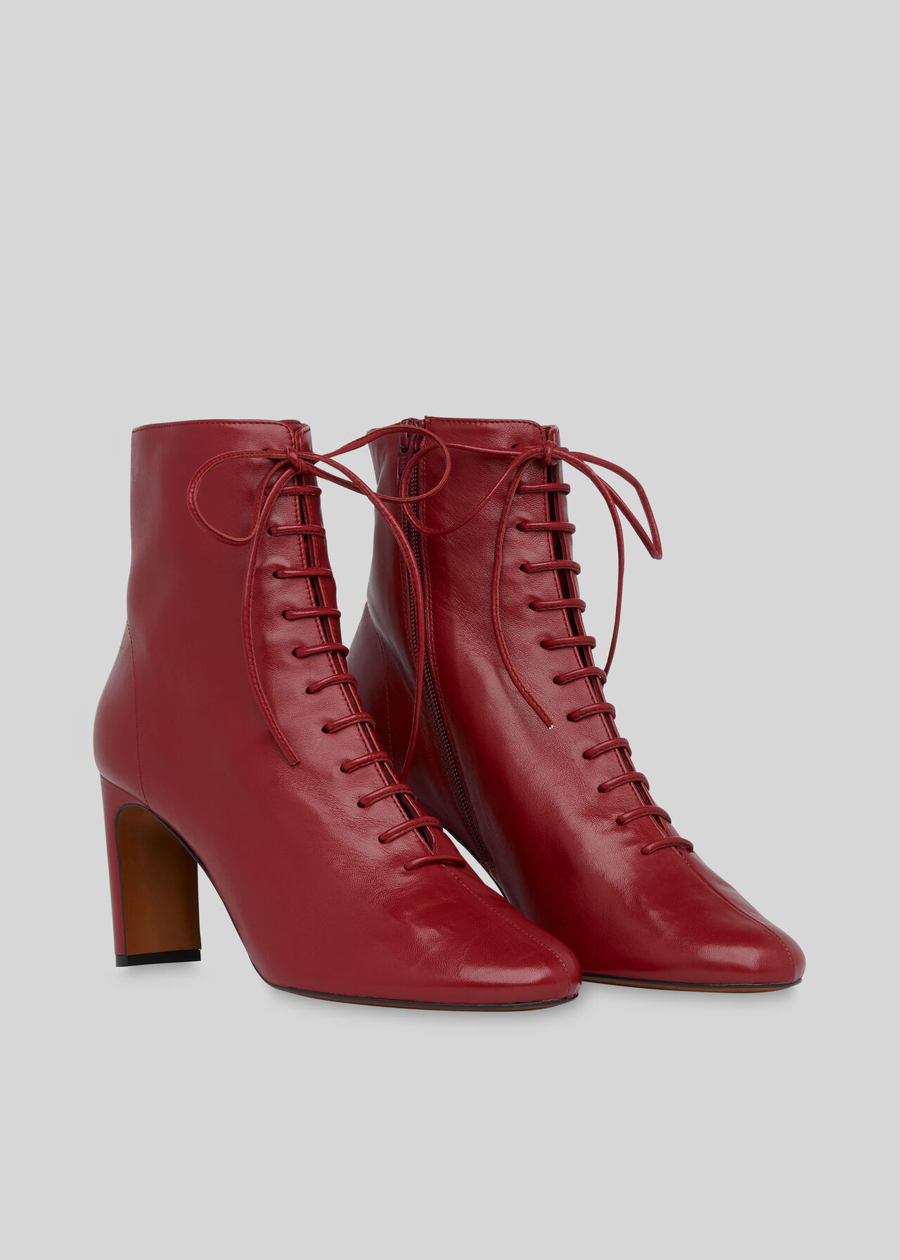 Red Dahlia Lace Up Boot | WHISTLES
