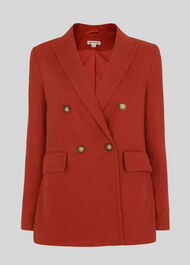 Linen Double Breasted Blazer Rust