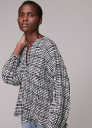 Tatum Check Oversized Top