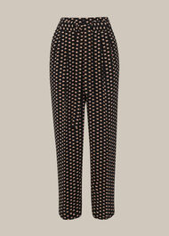 Elephant Print Crepe Trouser Black/Multi