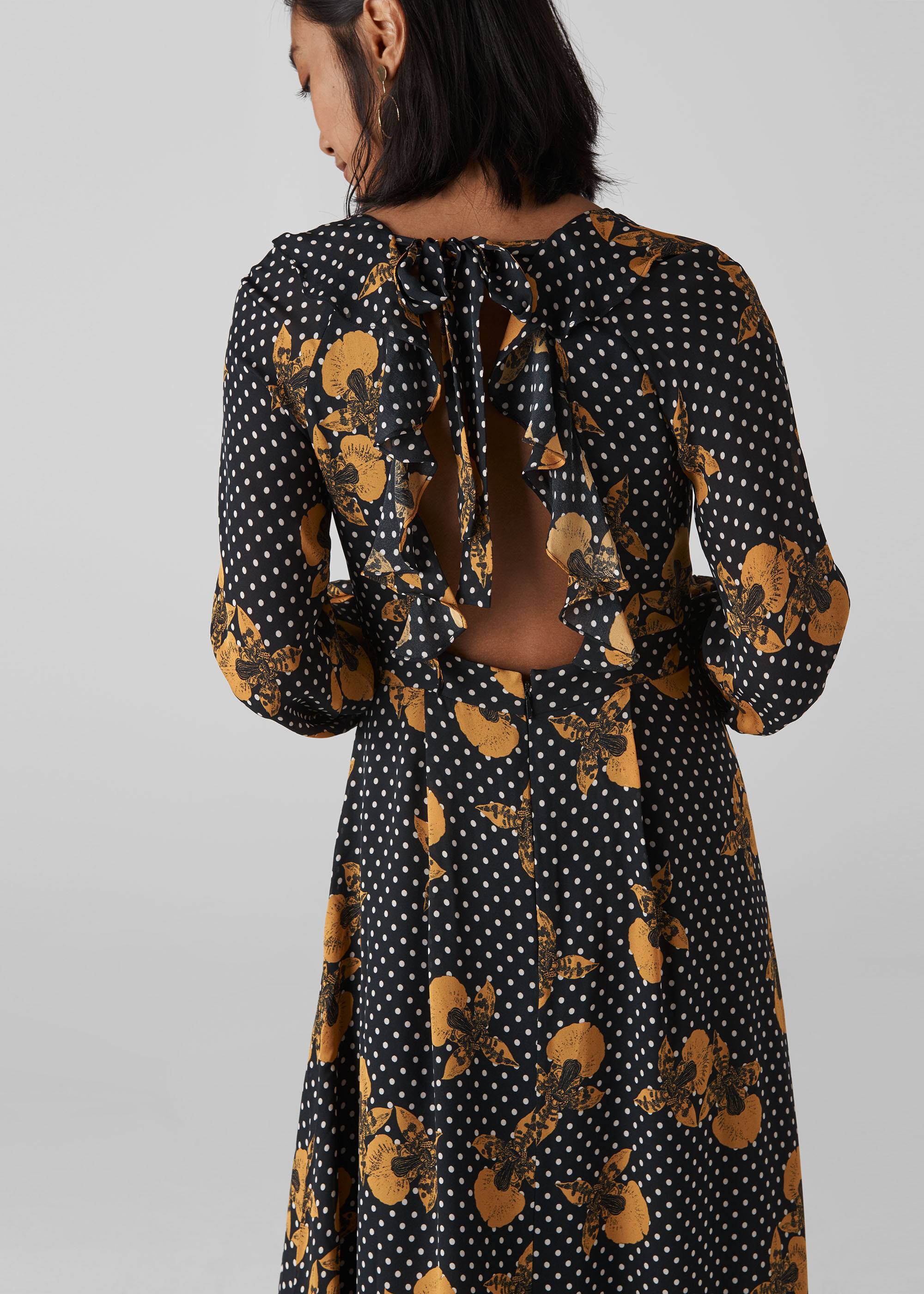 Whistles spot print maxi dress top