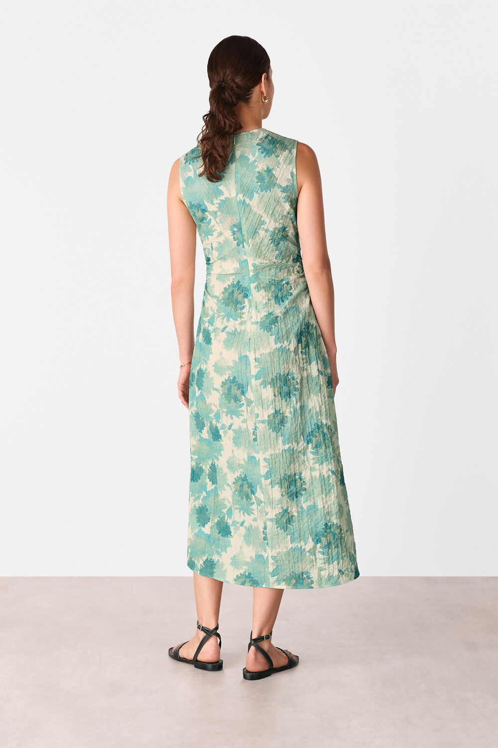 Floral Textured Midi Dress