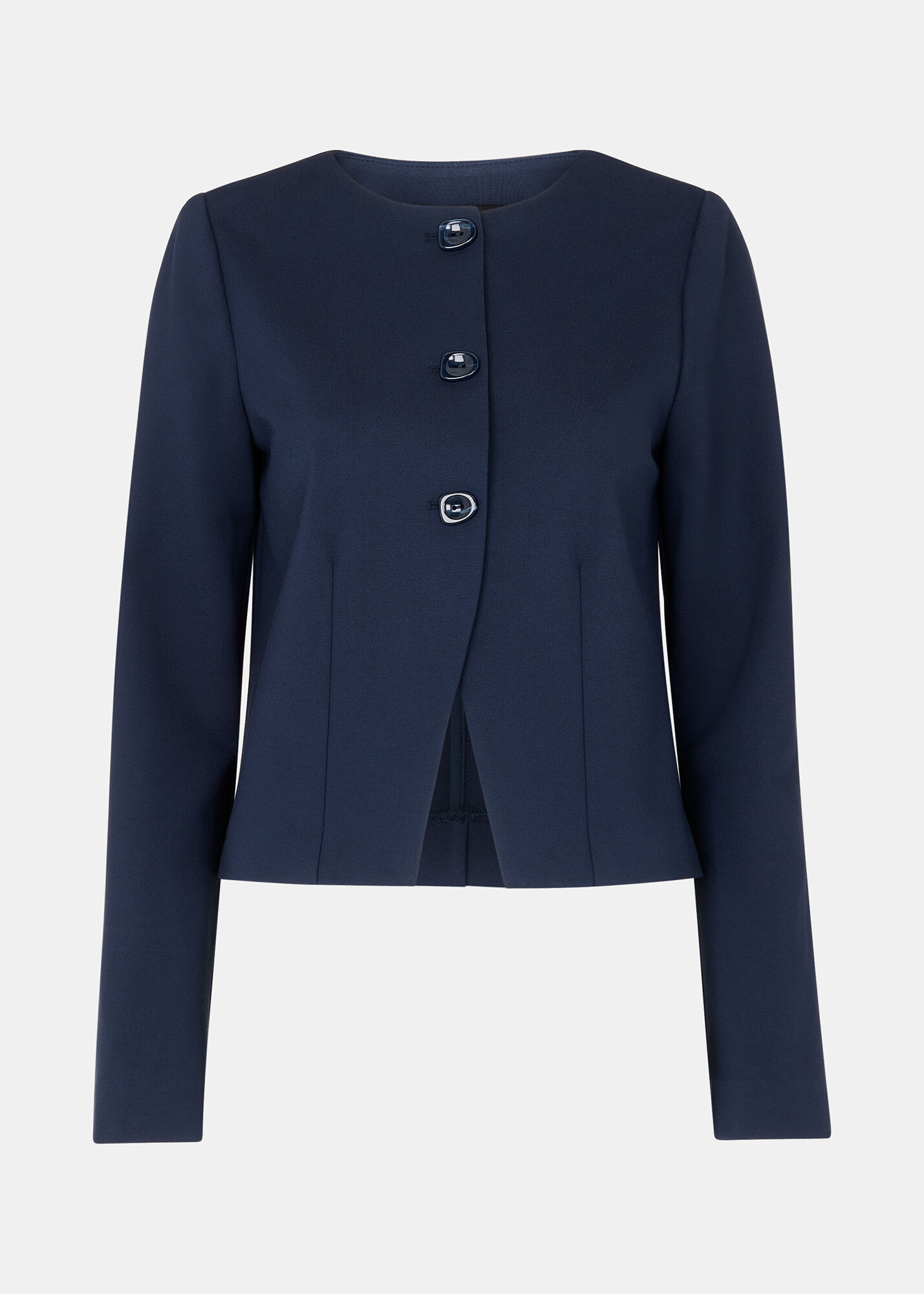 Navy Anne Ponte Button Jacket