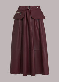 Belt Detail Leather Skirt