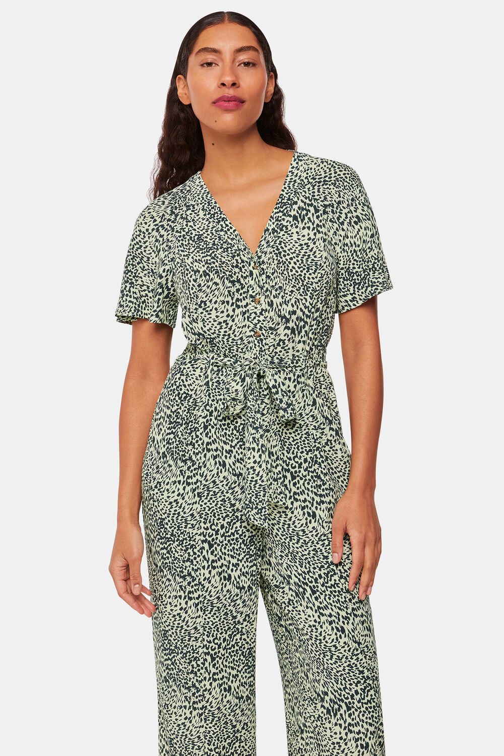 Diagonal Leopard Jumpsuit