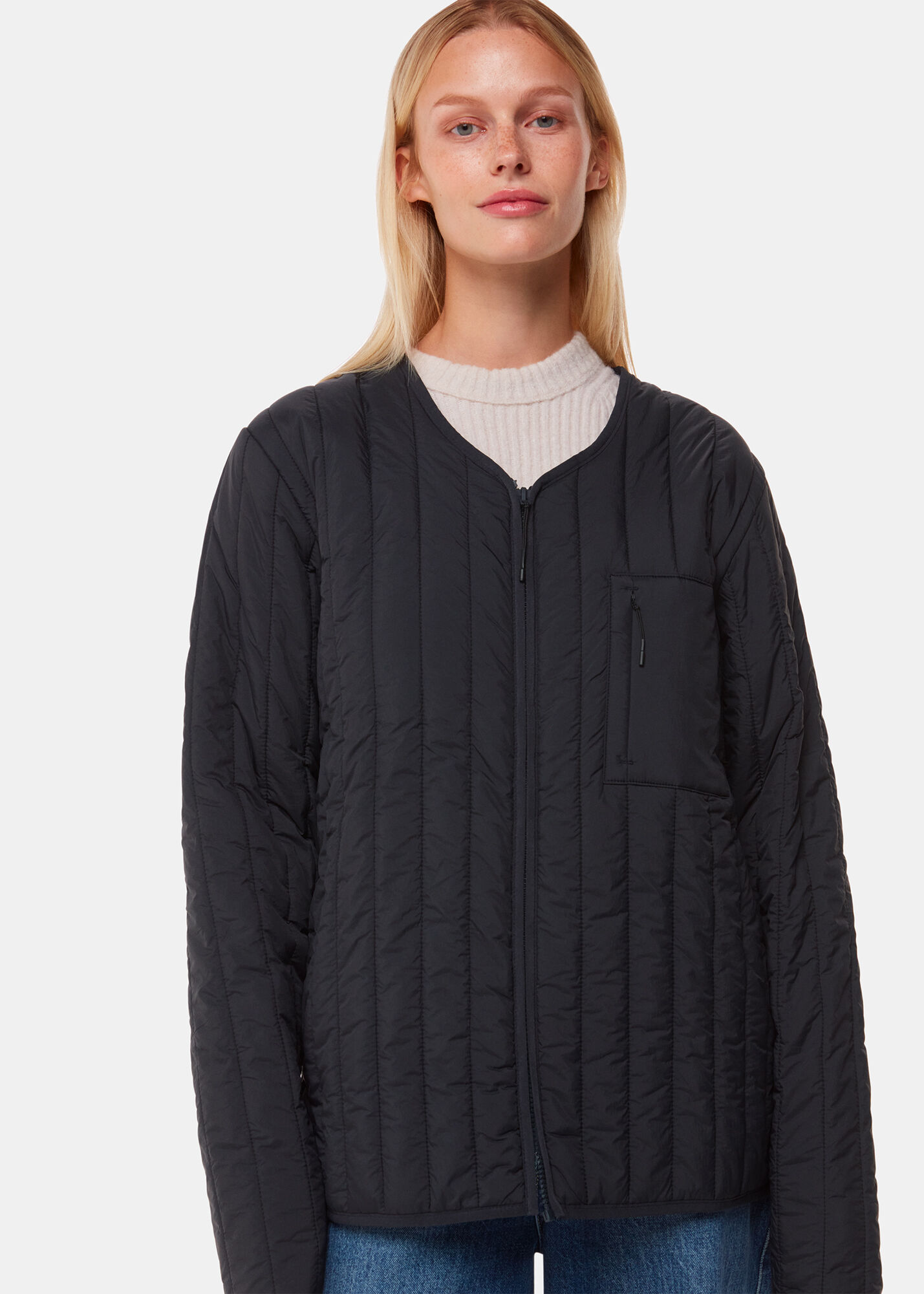 Navy Rains Liner Jacket WHISTLES Whistles UK