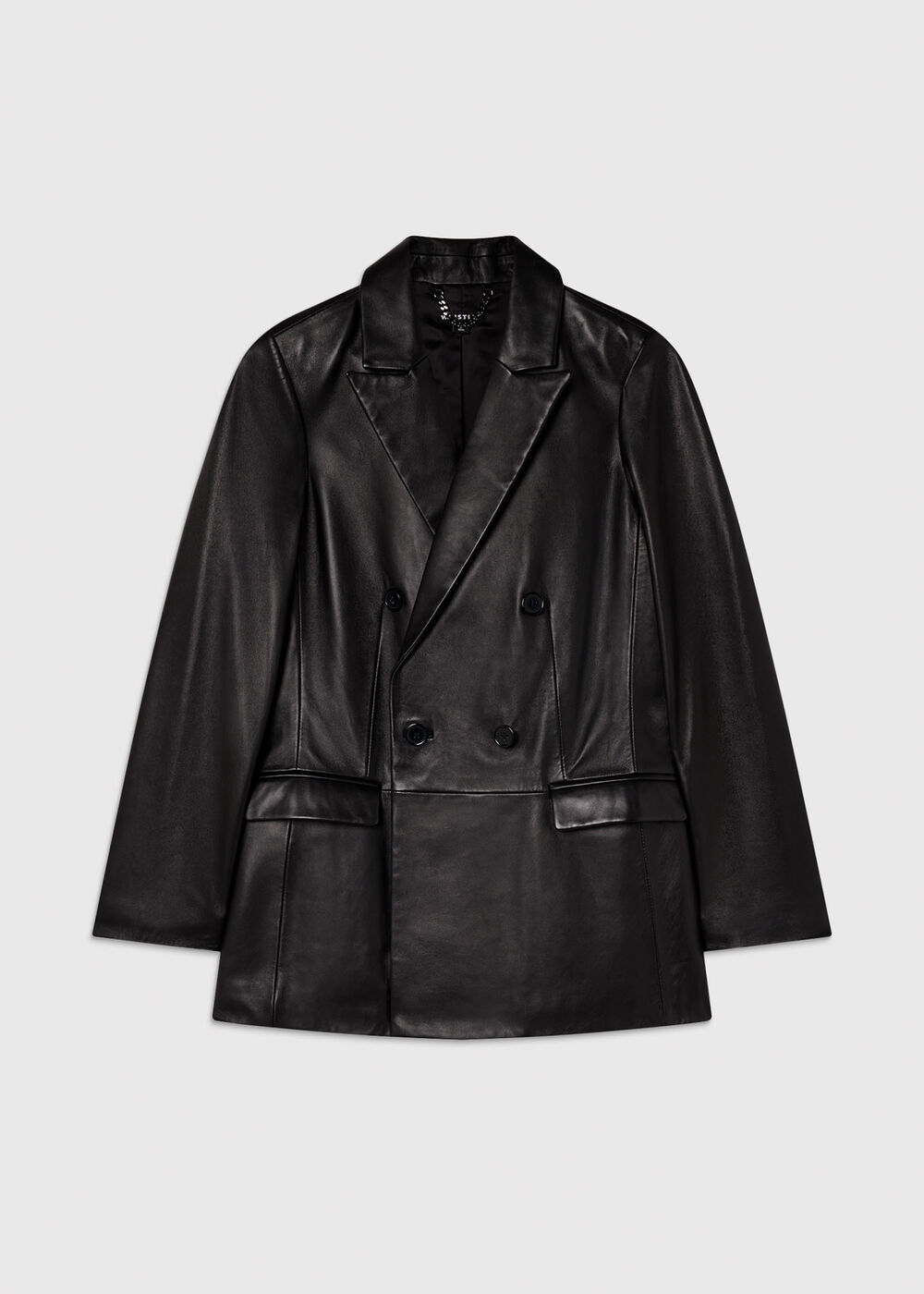 Aliza Waisted Leather Blazer