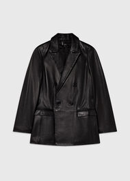 Aliza Waisted Leather Blazer