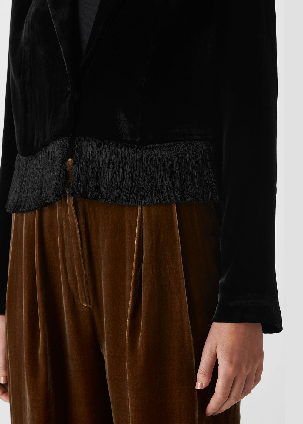 Camilla Tassel Velvet Jacket Black