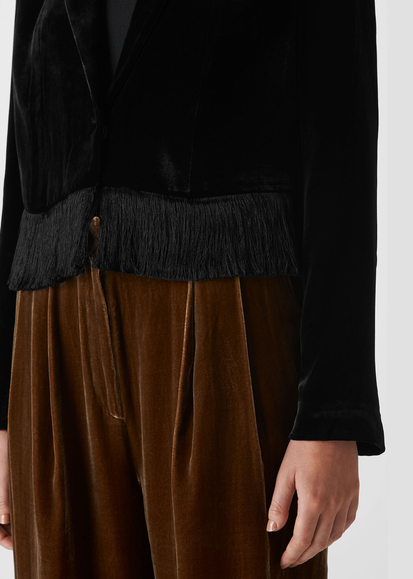 Black Camilla Tassel Velvet Jacket WHISTLES