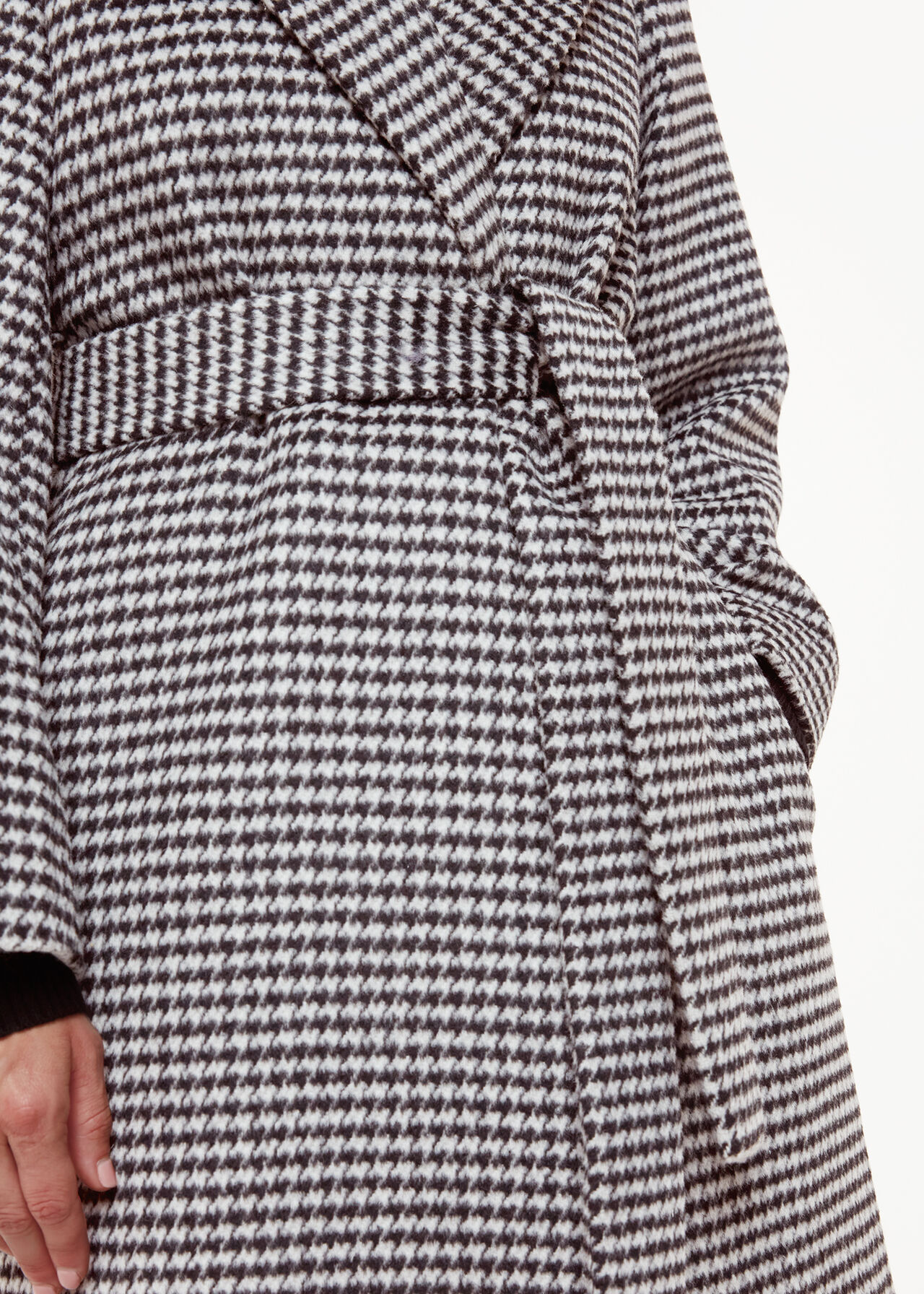 Petite Celia Houndstooth Wrap Coat