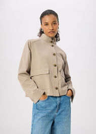 Funnel Neck Cotton Jacket