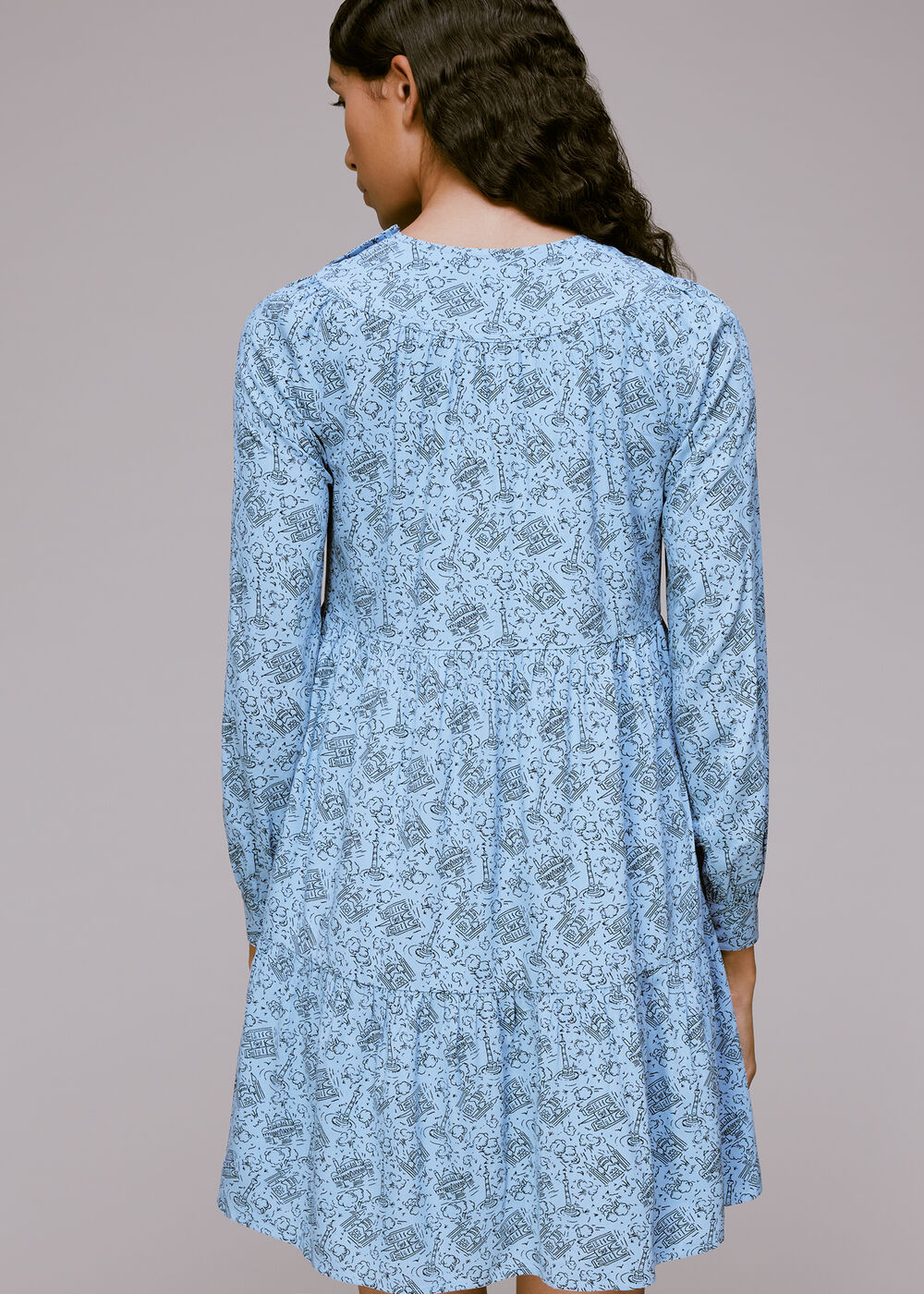 Monument Print Trapeze Dress
