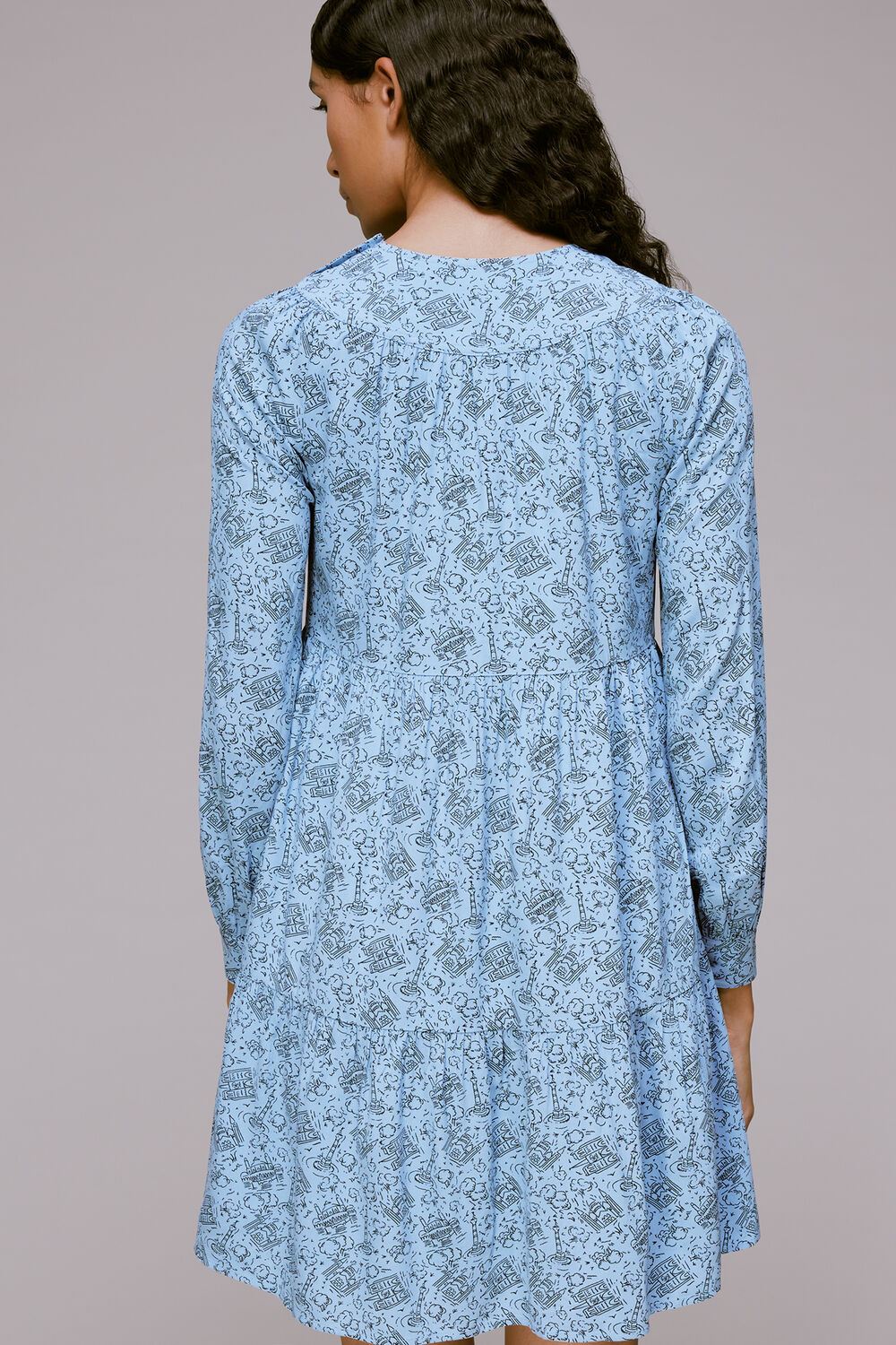 Monument Print Trapeze Dress