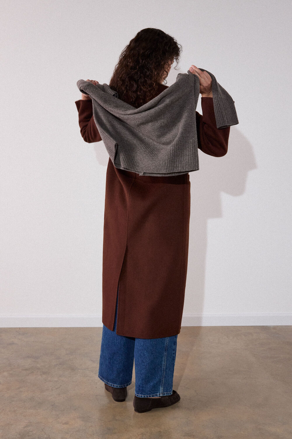 Brown Relaxed Double Faced Coat