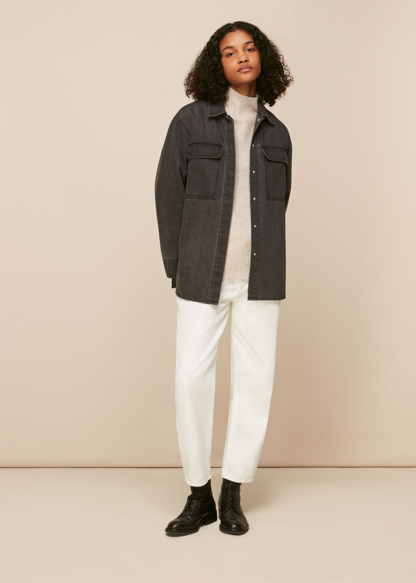 Whistles Women Masie Denim Overshirt - Black - 08