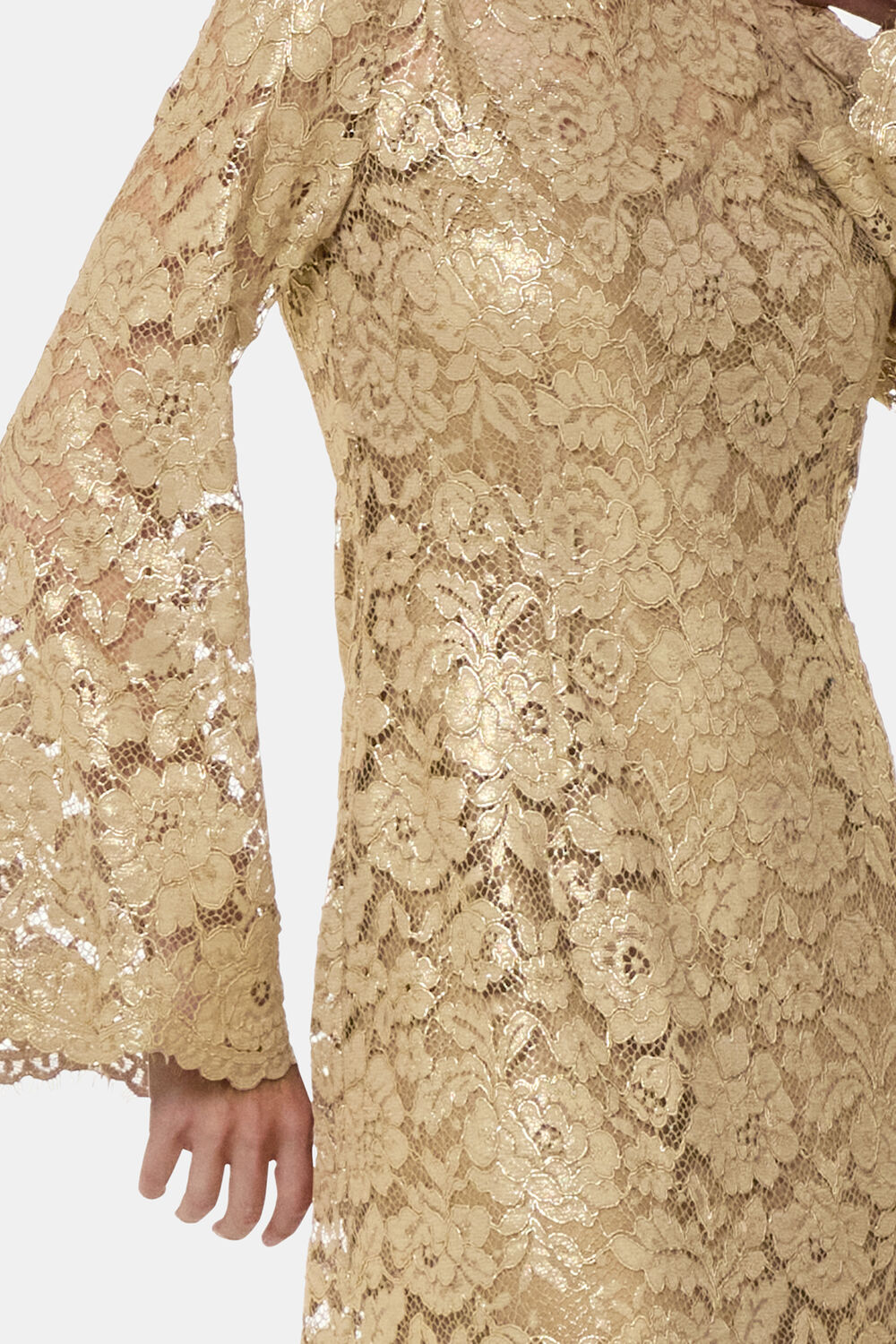 Metallic Lace Mini Dress