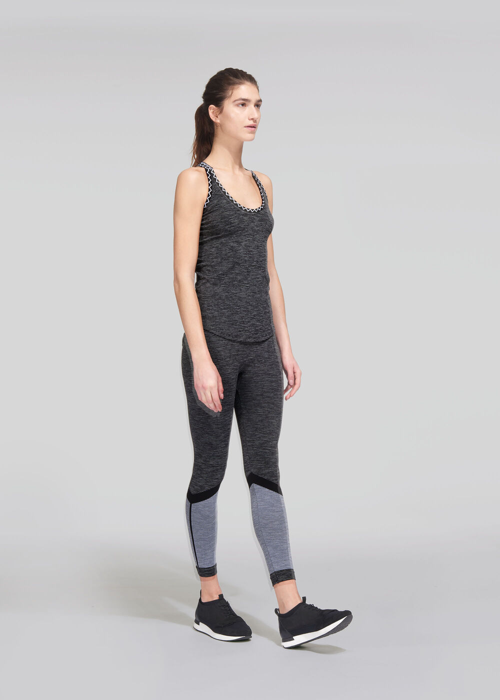 Elite Multi-stripe Long Vest Grey
