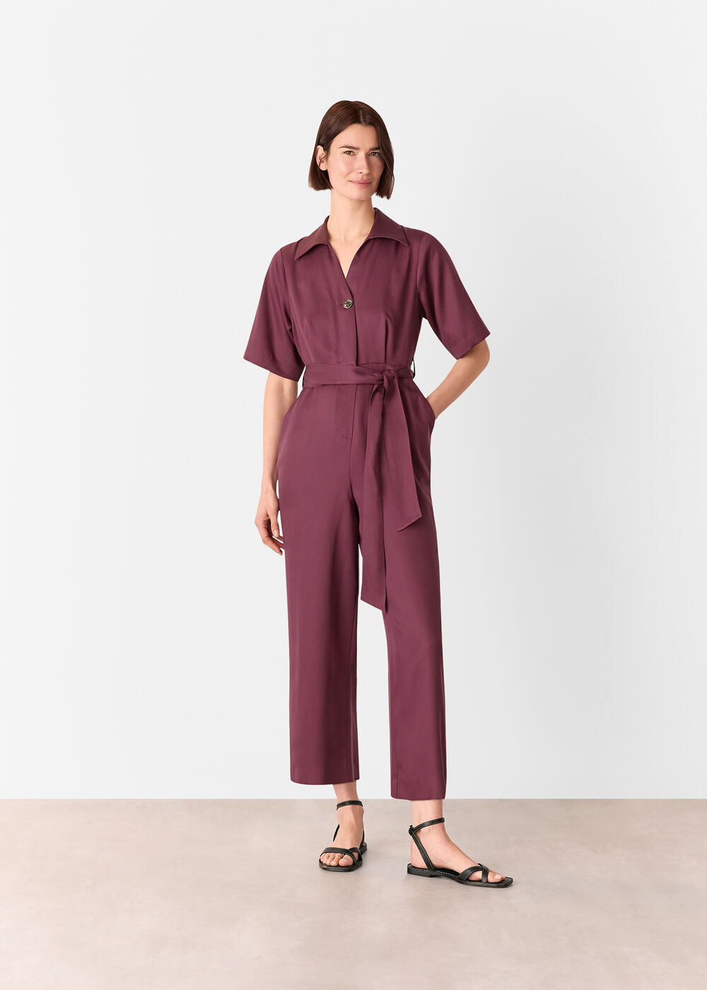 Button Front Jumpsuit
