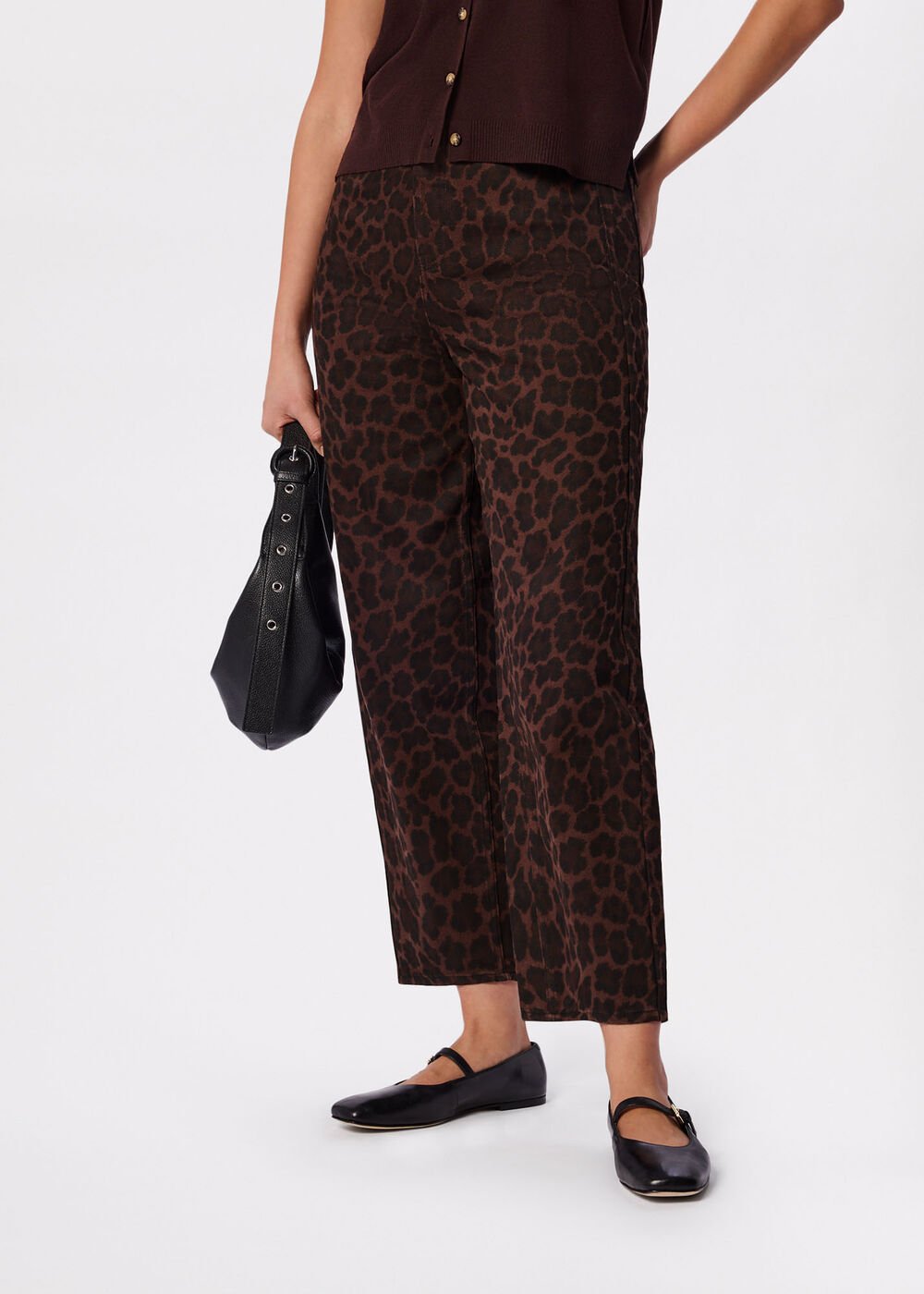 Leopard Print Barrel Jean