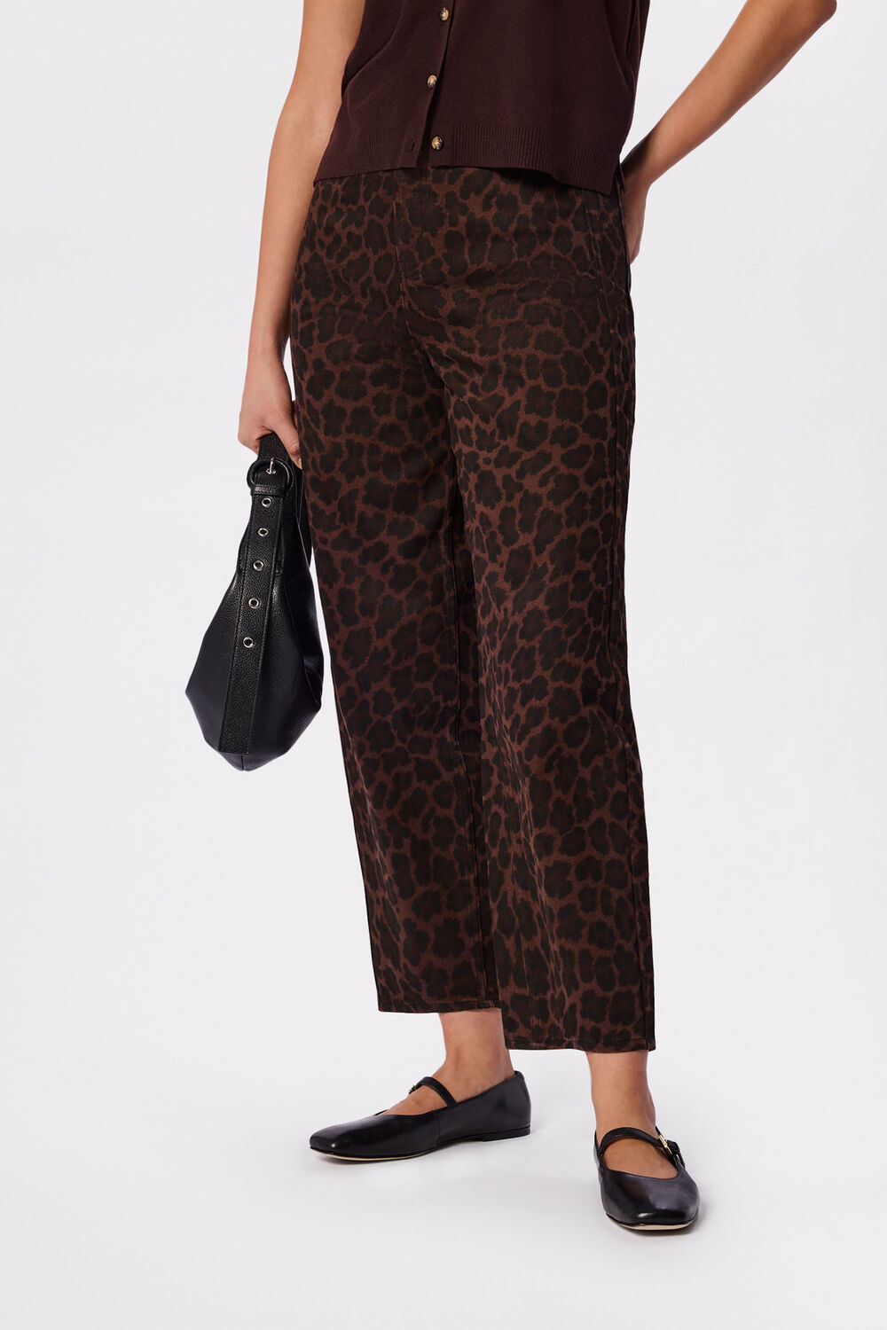 Leopard Print Barrel Jean